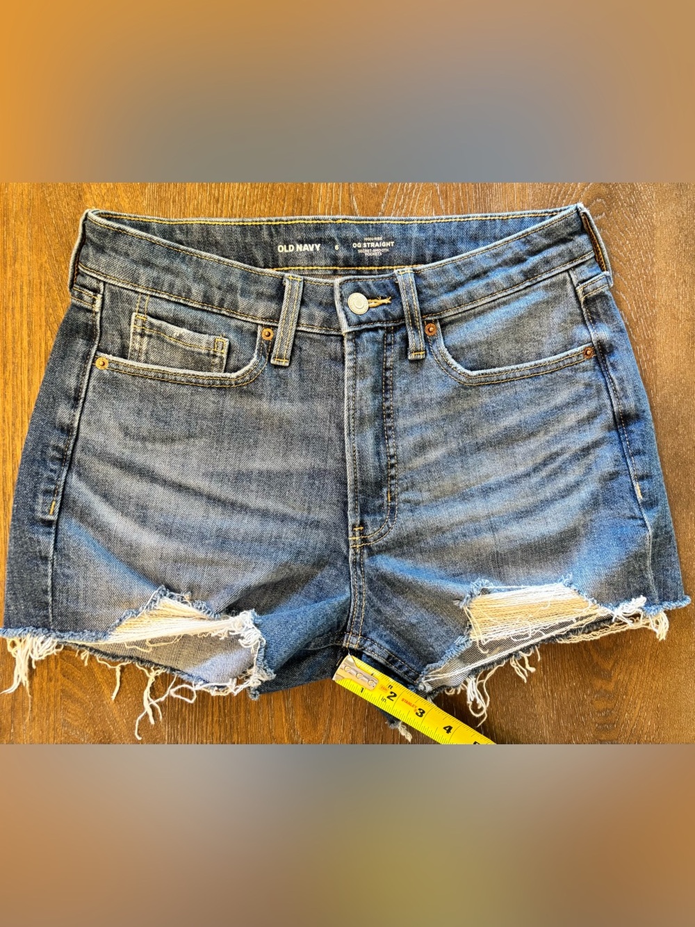 Old Navy O.G Straight Distressed Blue Jean Shorts